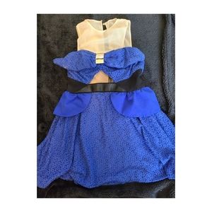 Three floor blue dress